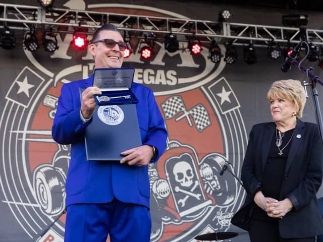 Tom Ingram was awarded the Key to the City of Las Vegas for his promotion of the festival he founded. Credit: Steve Pue