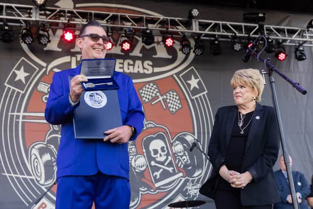 Tom Ingram was awarded the Key to the City of Las Vegas for his promotion of the festival he founded. Credit: Steve Pue