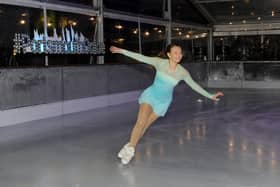 Ellie Parsley (19) from Portsmouth skating on the ice rink in Guildhall Square. Picture: Sarah Standing (221119-2040)