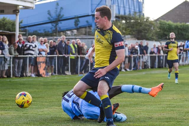 Tom Cain is expected to go straight back into the starting line up after being rested for Moneyfields' midweek Hampshire Senior Cup defeat. Picture: Daniel Haswell