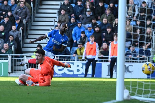 Millenic Alli nets Pompey's second in victory over West Brom. Picture: Graham Hunt