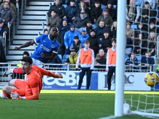 Millenic Alli nets Pompey's second in victory over West Brom. Picture: Graham Hunt
