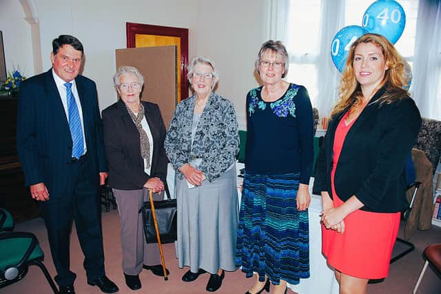PATN 40th Anniversary: John Wilkinson with three former chairpersons and [now, Dame] Penny Mordaunt.