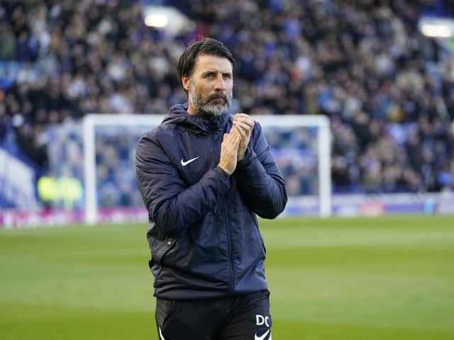 Pompey boss Danny Cowley saw his side slip to an FA Cup upset against Harrogate Town. Picture: Jason Brown/ProSportsImages