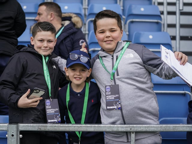 These young Blues supporters were happy to pose for a picture before kick-off.