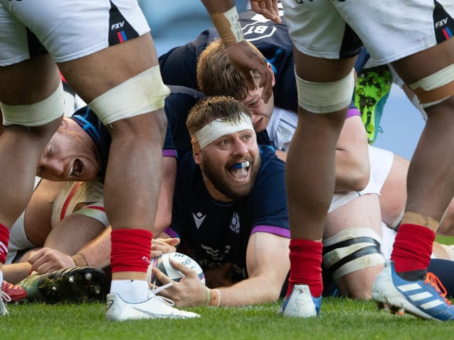 Luke Crosbie, Jamie Dobie, Ross Thompson, Marshall Sykes all got on in the second half to make their debuts. Dobie became the first Scotland player born in 2001 to be capped. Thompson slotted over two late conversions. Experienced forwards Stuart McInally, Jamie Bhatti, Oli Kebble and Nick Haining also got some minutes, with the latter two each bagging a try.