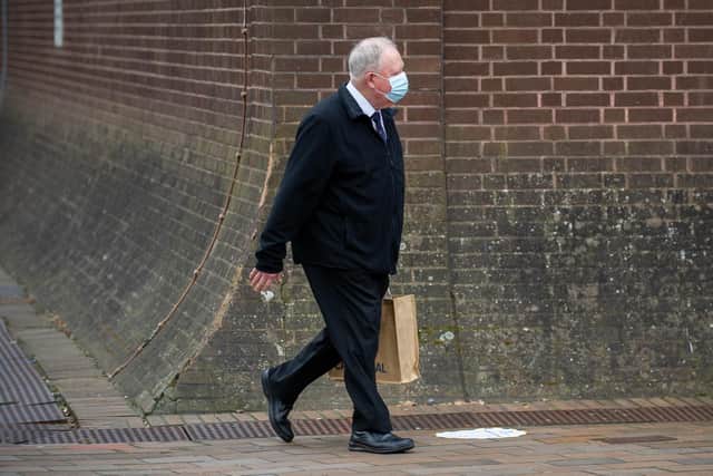 Former choirmaster Mark Burgess, 67, of St Chad's Avenue, Hilsea, is on trial at Portsmouth Crown Court accused of 52 child sex offences on 16 March 2021. Picture: Habibur Rahman