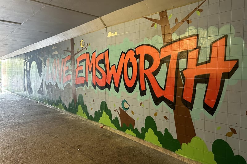 Chris Reeves (Berk) and Mark Jones (Fark) from The Corner Collective in Southsea, have reinvigorated the Washington Road, Emsworth, underpass in a community project funded by Havant Borough Council. Picture by Hollie Busby