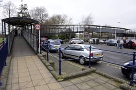 The footbridge over railway line at Havant Station