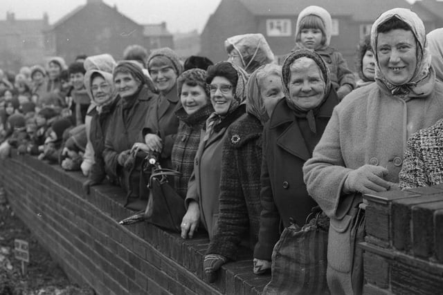Some of the people who waited to greet the Duchess of Kent on her visit to Murton Colliery in 1978. Can you spot someone you know?
