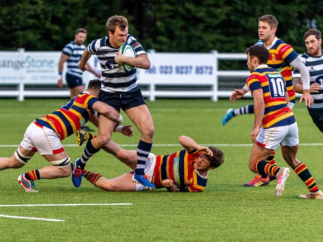 Havant, seen here in action against KCS Old Boys last December, won the 2019/20 London 1 South title. Picture: Vernon Nash