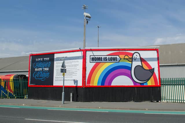 Billboards on Goldsmith Avenue as part of the Art Ads scheme, April 2020.
Picture: Habibur Rahman