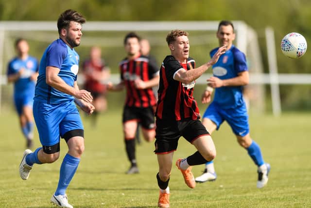 New Baffins Milton Rovers striker Kelvin Robinson, right, pictured in action for Fleetlands last season.

Picture: Keith Woodland