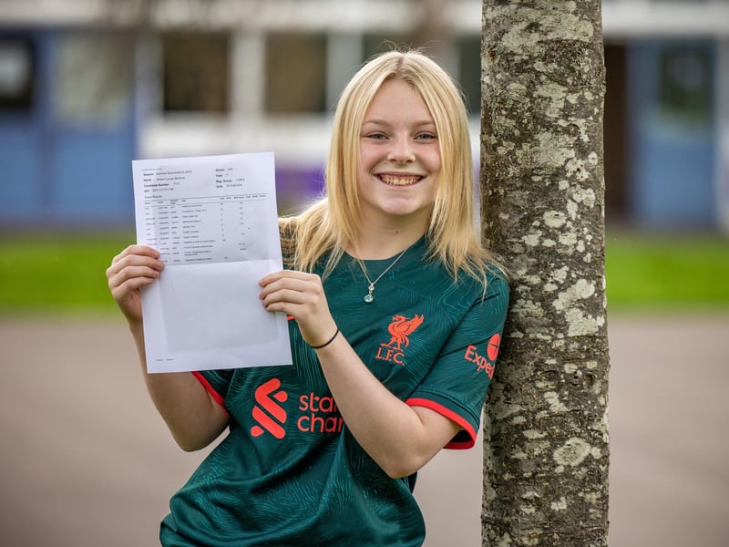 Havant Academy student Amber Benford (16) passed all her exams and gained a Grade 8 in English Language - placing her in the top 5% in country. She hopes to go on to study psychology, criminolgy and law at college. Picture: Mike Cooter (240823)