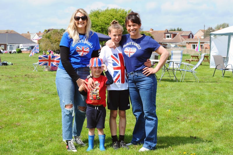 From left, Carly Porter with her son Grayson, four, and Austin Wells, nine, with his mum Emma Wells at Harbour View in Portchester (070523-4402)