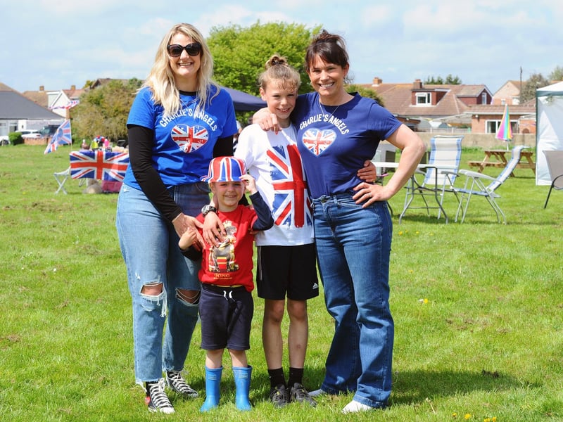 From left, Carly Porter with her son Grayson, four, and Austin Wells, nine, with his mum Emma Wells at Harbour View in Portchester (070523-4402)