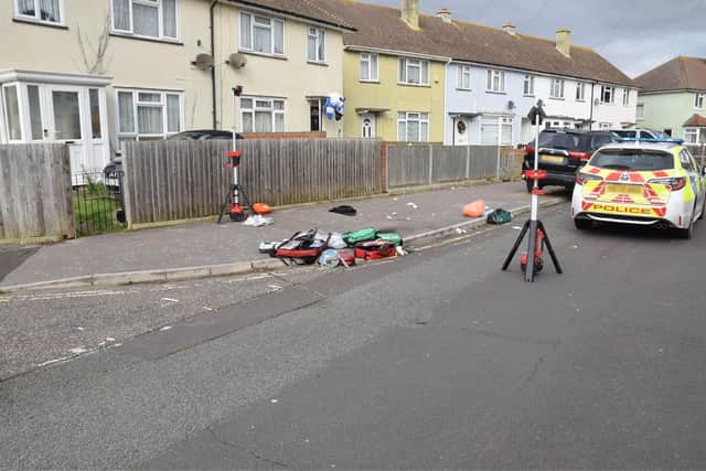 Location in Keyes Road where Levi Kent collapsed after being stabbed and chased