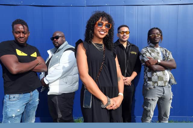 Shakira Newton, centre, and other event organisers. Along The Coast event in Castle Field, Southsea, celebrating multiculturalism in the city.
Picture: Chris Moorhouse (jpns 240922-16)