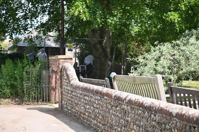 Work is being carried out at St Thomas à Becket Church in Church Lane, Warblington. Picture: Mable Nsingo