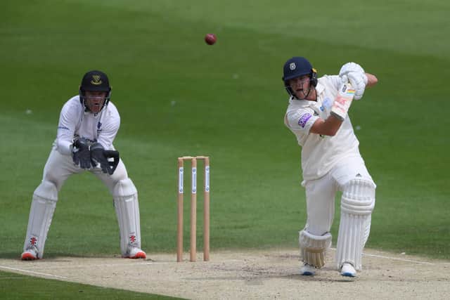 Sam Northeast in action during the two-day friendly against Sussex at Hove earlier this week. Ben Brown looks on. Photo by Mike Hewitt/Getty Images.