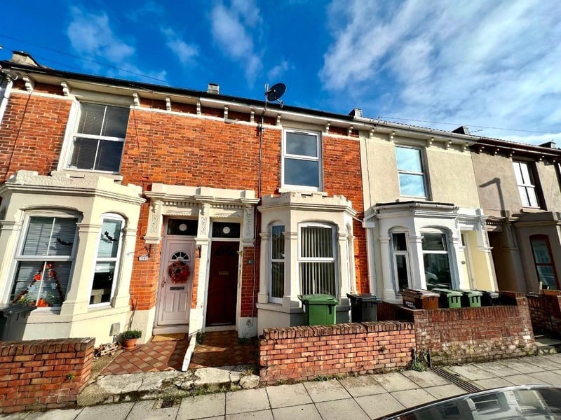 This three-bedroomed terraced house in Dover Road, Baffins, has a garden, upstairs family bathroom with shower room, kitchen, downstairs toilet and three reception rooms. It also has no forward chain. The property is on the market with Gibson Gammon/Zoopla priced at £280,000.