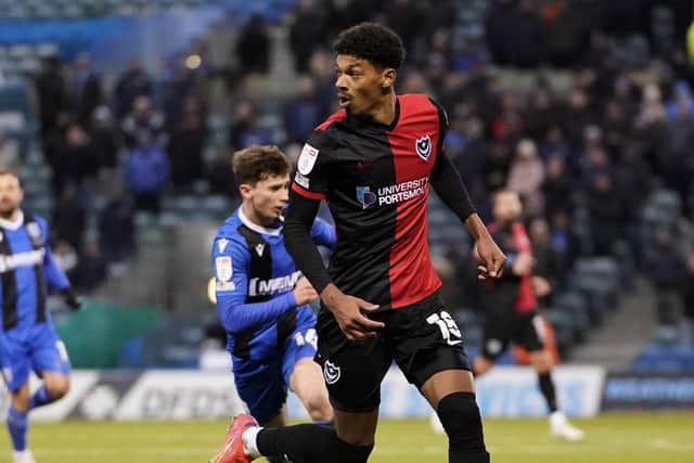 Reeco Hackett has revealed his recent commitment to the Pompey cause by playing through pain in the victory over Gillingham.   Picture: Jason Brown