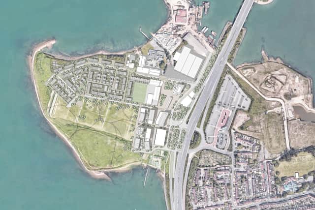 New images of Portsmouth City Council's proposed Lennox Point development at Tipner West 
Phase One of Lennox Point
Issued by the council September 2021
