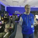 IT and Esports teacher Martin Birch-Foster in St Vincent College’s purpose-built Esports department, better known to students as the Shark Tank