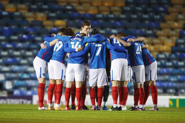 Pompey have team spirit, talent - and 23 matches to win promotion. Picture: Joe Pepler
