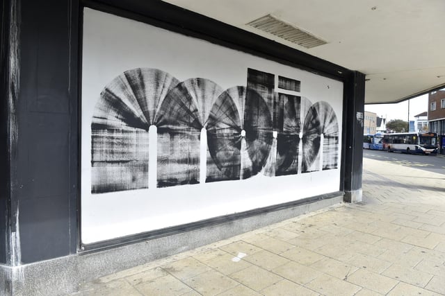 Artwork on the former Debenhams in Osborne Road, Southsea.