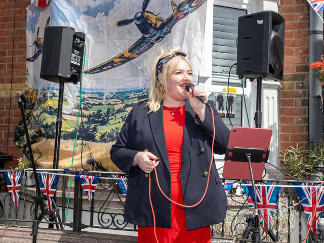Entertainment at the VE Day street party on Haslemere Road. Photos by Alex Shute