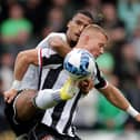 Curtis Main, pictured battling against Moritz Jenz, was singled out for praise from his St Mirren boss after helping end Celtic's 364-day unbeaten league run. Picture: Steve Welsh/PA Wire