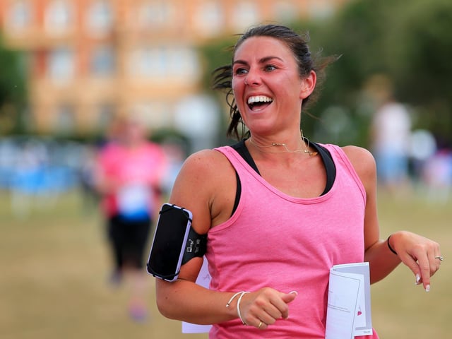 Megan Eves. 10K finisher. Race For Life, Southsea Common. Picture: Chris Moorhouse (jpns 030722-40)