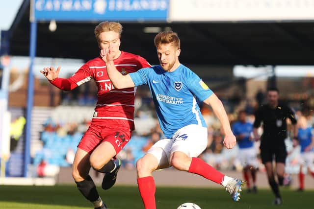 Michael Jacobs is set to return 'imminently' for Pompey following a knee injury. Picture: Joe Pepler