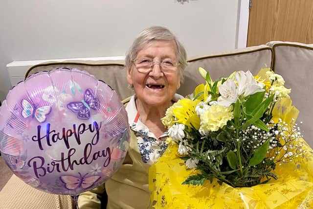 Pat Ferrier celebrating her 99th birthday.