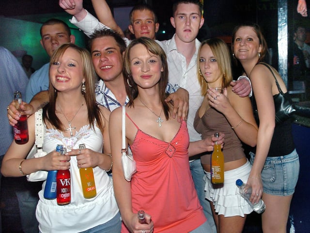Clubbers having a good time at Time & Envy nightclub at South Parade, Southsea in the 00s.