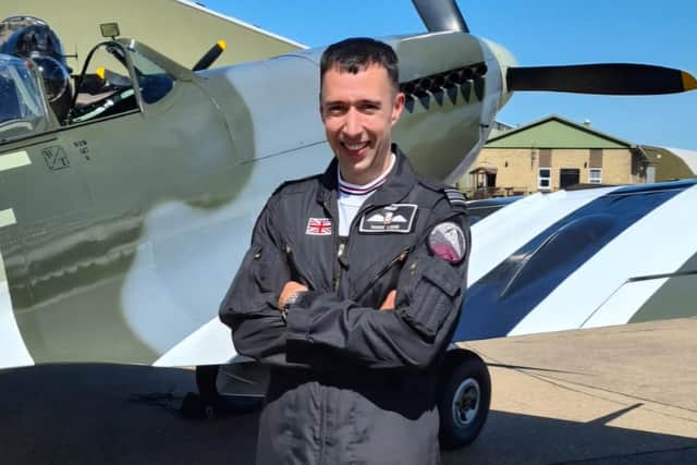 The late Sqd Ldr Mark Long who flew with the Battle of Britain Memorial Flight.