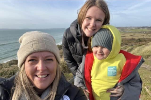 Hannah with son Albie and daughter Lexi