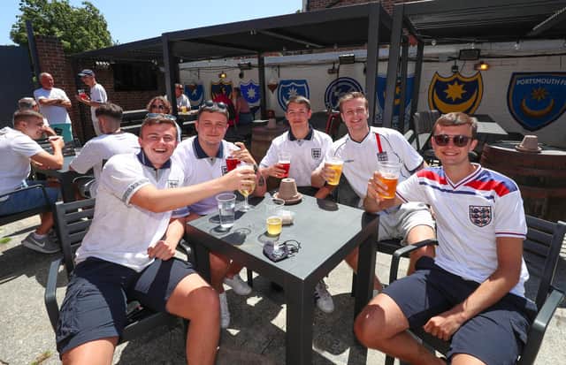 England Fans watching England V Croatia at The Shepherds Crook pub.
Picture: Stuart Martin (220421-7042)