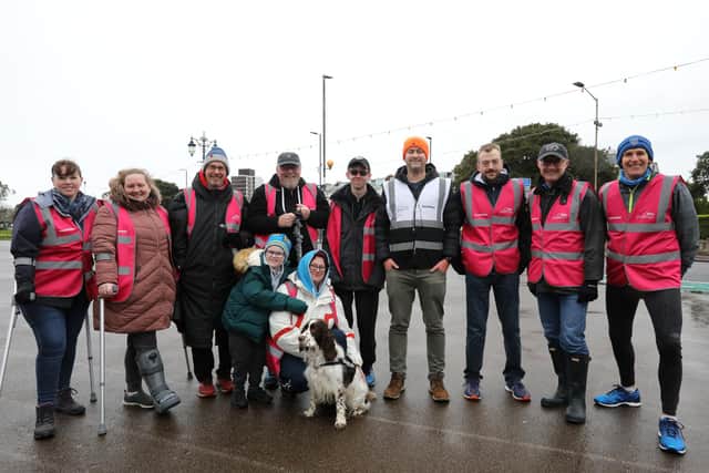Southsea parkrun volunteers with run director Grant Day (white vest). Picture: Chris Moorhouse (290220-11)