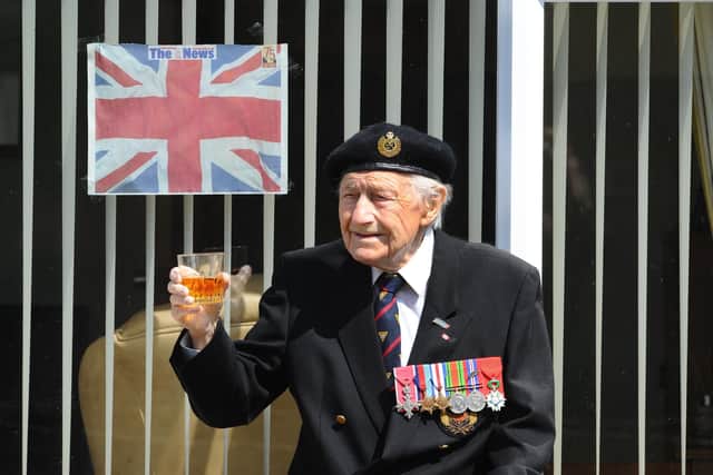 Veteran Ron Cross MBE, 99, from Alverstoke, will be raising a glass to those he served alongside in the Second World War 
Picture: Sarah Standing (070520-1539)