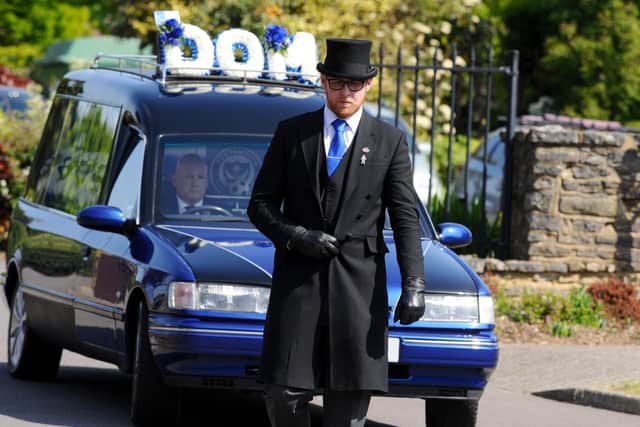 Devoted dad and Pompey fan Dominic Merrix died suddenly after appearing to recover from Covid-19. His funeral took place at Portchester Crematorium on Monday, April 27, 2020.

Picture: Sarah Standing (270420-1103)
