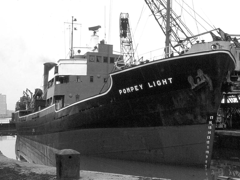 The collier Pompey Light in dock where the IoW car ferry now leaves from. Picture: Graham Stevens Collection