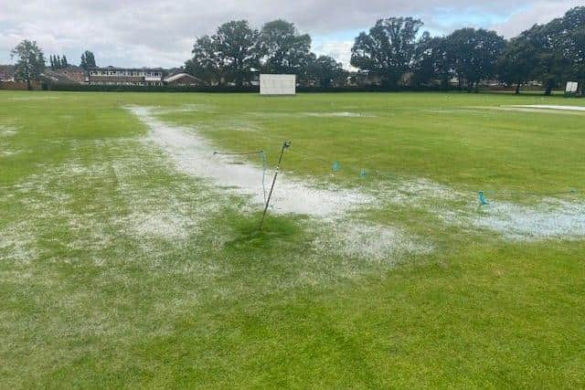 No play today - the scene at Waterlooville CC's Rowlands Avenue ground last Saturday morning.