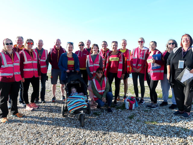 Volunteers including run director Maggie Atkinson, right. Picture: Chris Moorhouse