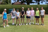Lee 3rds v Avenue 3rds (from left): Wendy Hadfield, Jen Lake, Steph Evans, Marion White, Linda Wainwright, Heulwen Newman, Mary Robinson, Zoe Larkin