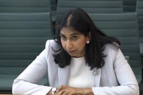 Attorney General Suella Braverman answering questions before the Justice Select Committee at the House of Commons. Picture: PA Wire