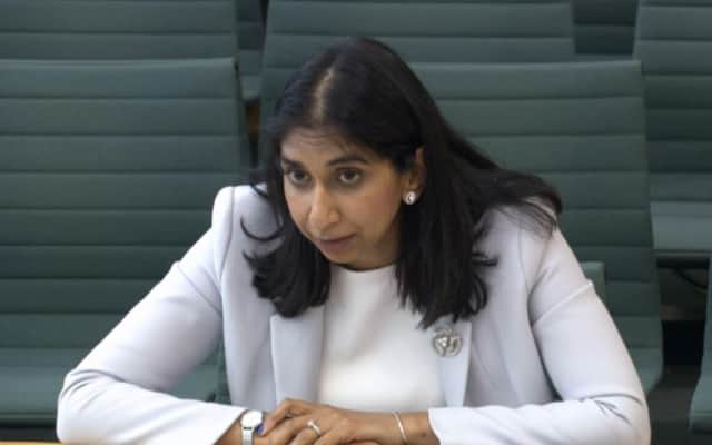 Attorney General Suella Braverman answering questions before the Justice Select Committee at the House of Commons. Picture: PA Wire