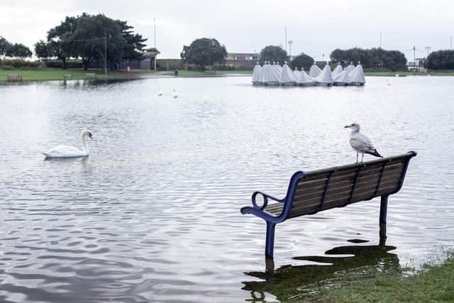 Pictured: Flooding in Canoe Lake, Southsea on Monday 30th October 2023.
Picture: Habibur Rahman