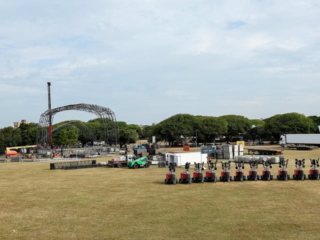 The Castle Stage is dismantled. Site clearance after Victorious, Southsea Common
Picture: Chris Moorhouse (280824-004)